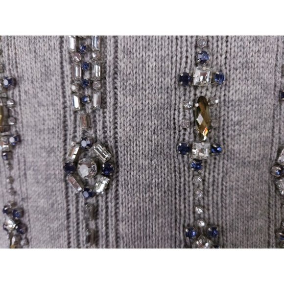 TORY BURCH S Jewel Embellished Etta Sweater in Gray - Picture 9 of 15